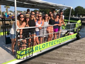 People on Cycle Boat at Lake Norman