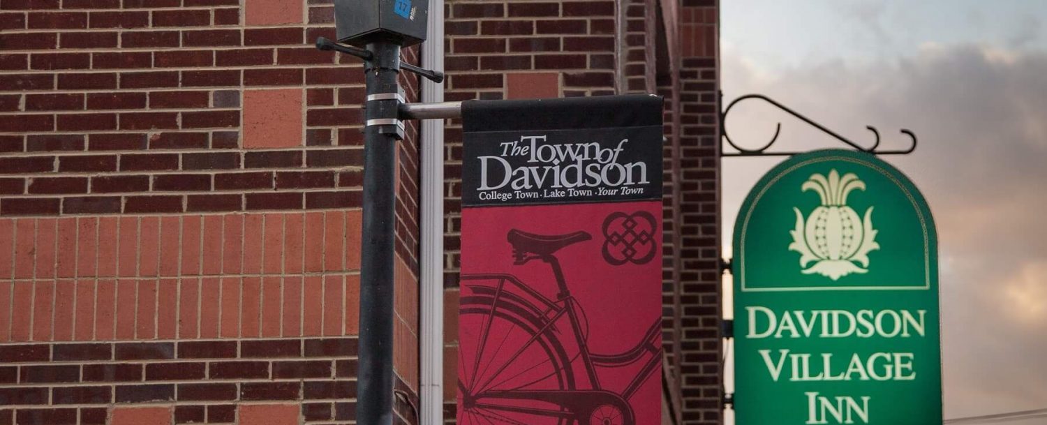 Davidson Village Inn sign and Davidson town sign