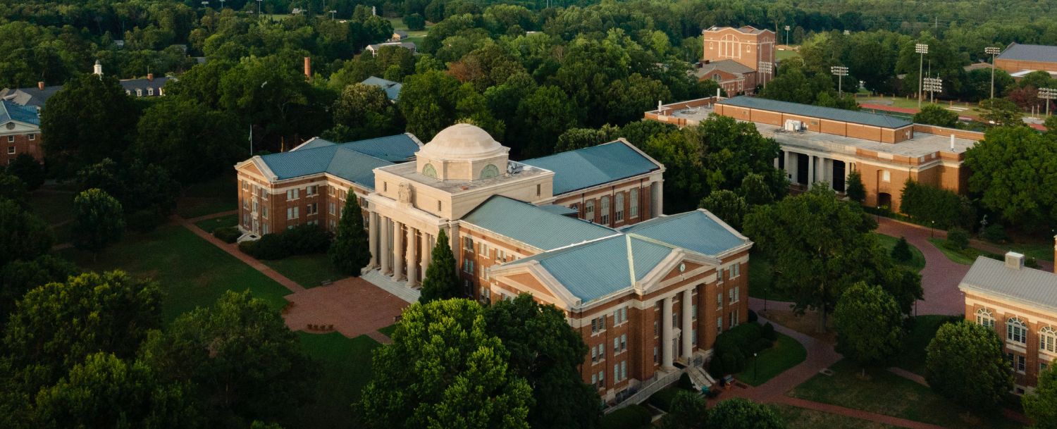 aerial view of davidson college