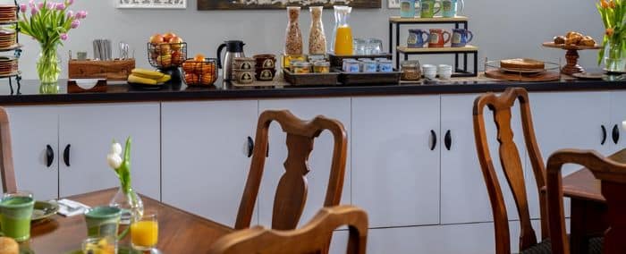 Continental breakfast bar at the Davidson Village Inn. 