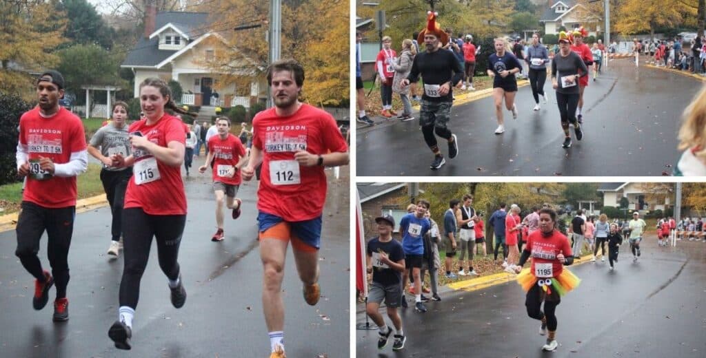 dvi-blog-turkey-trot-finish-collage | Davidson Village Inn Runners push through the final stretch of the Davidson Turkey Trot on a fall morning.