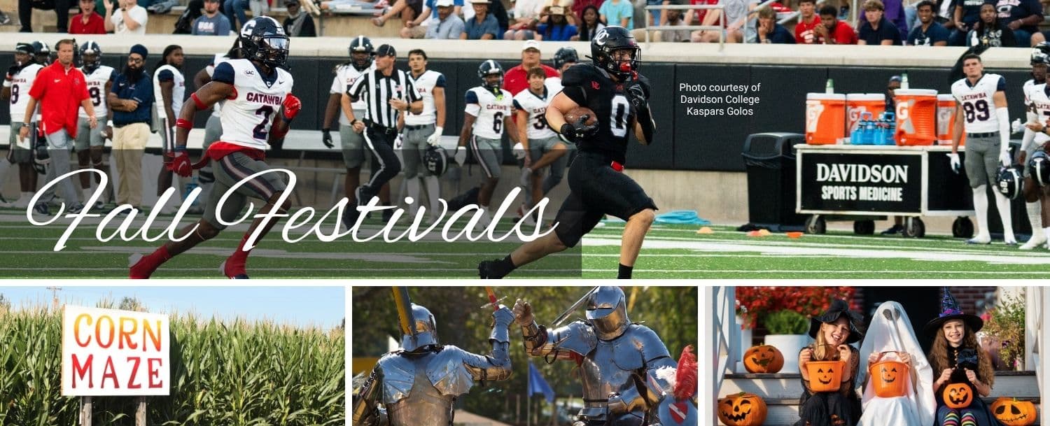 Davidson College Wildcats, a corn maze, jousting knights, and trick-or-treaters celebrate fall in Davidson, NC.