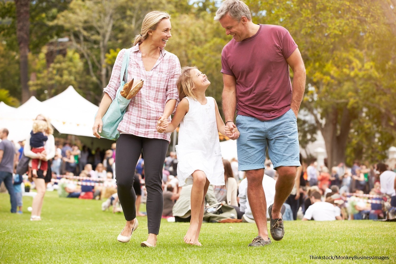 Family at outdoor event in Davidson NC